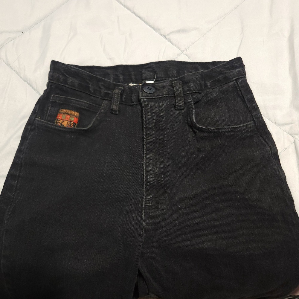Vintage Cherokee Black Jeans Womens 10P High Rise Tapered Mom Made USA 90s
